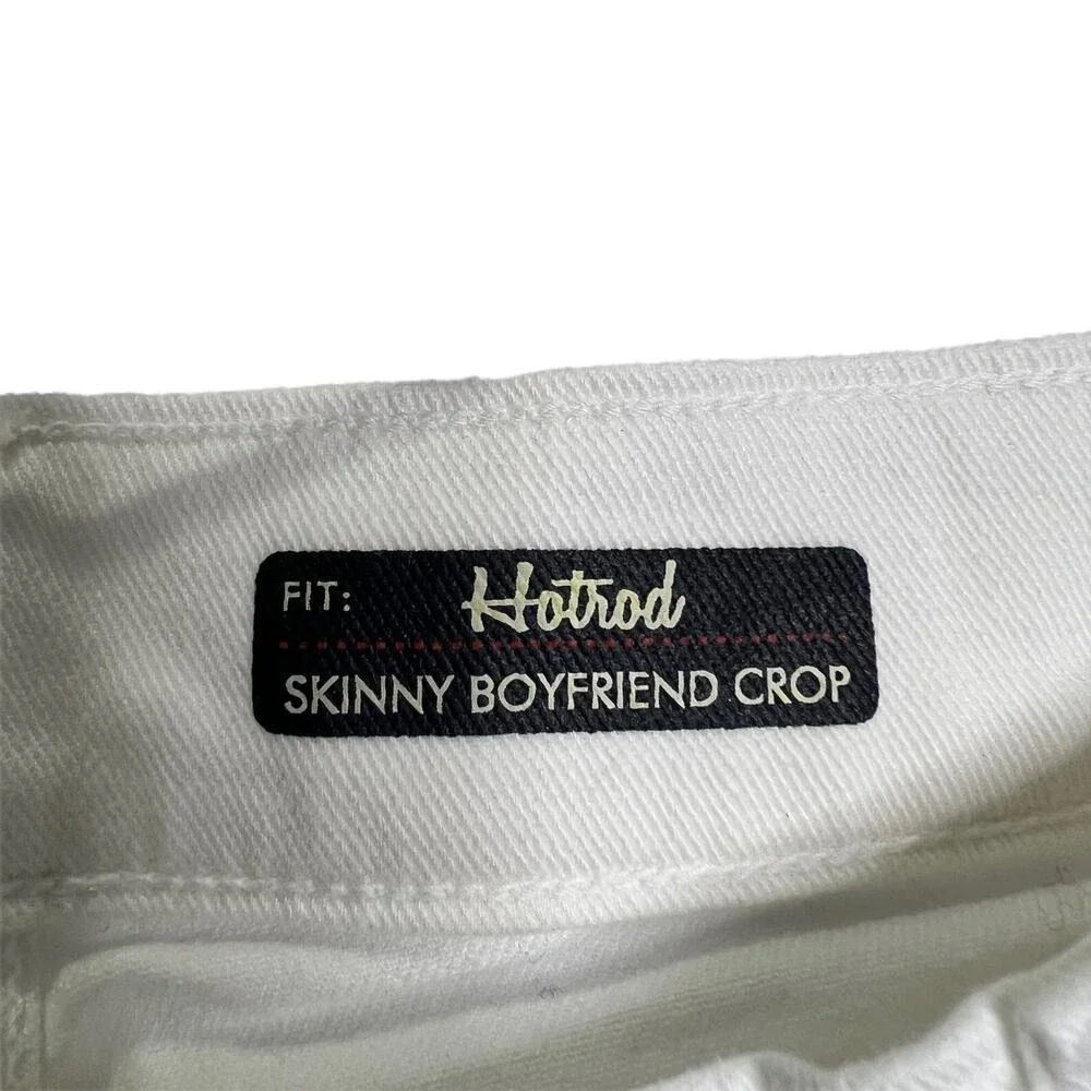 Red Engine Womens 25 Hotrod Skinny Boyfriend‎ Crop Denim Jeans Hi-Rise - FLAWED